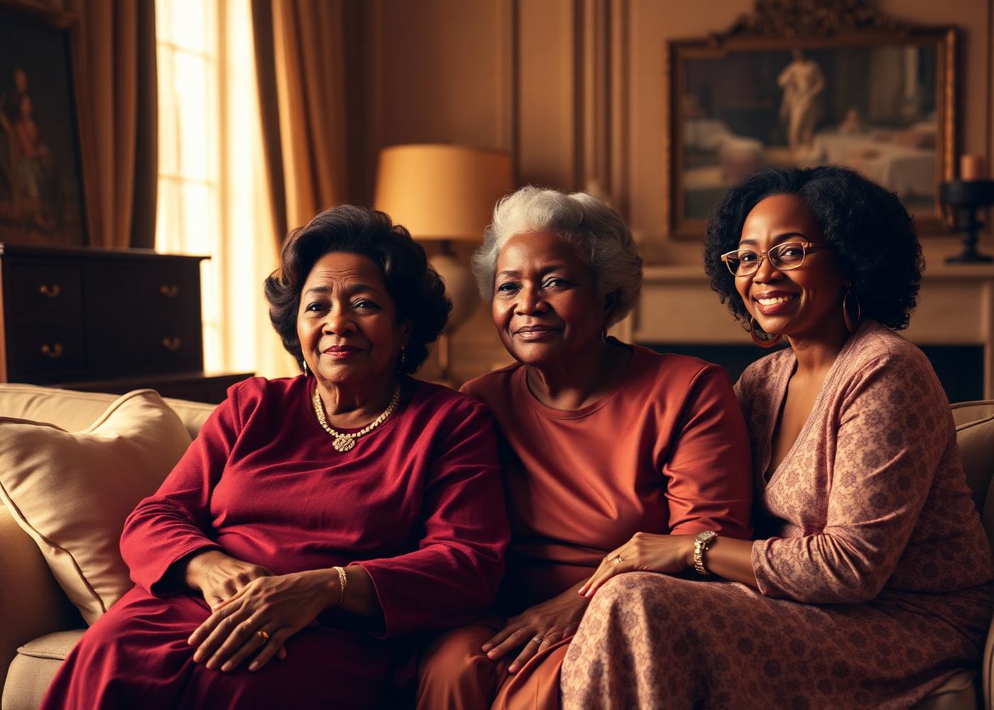 Three generations of women together — a legacy portrait